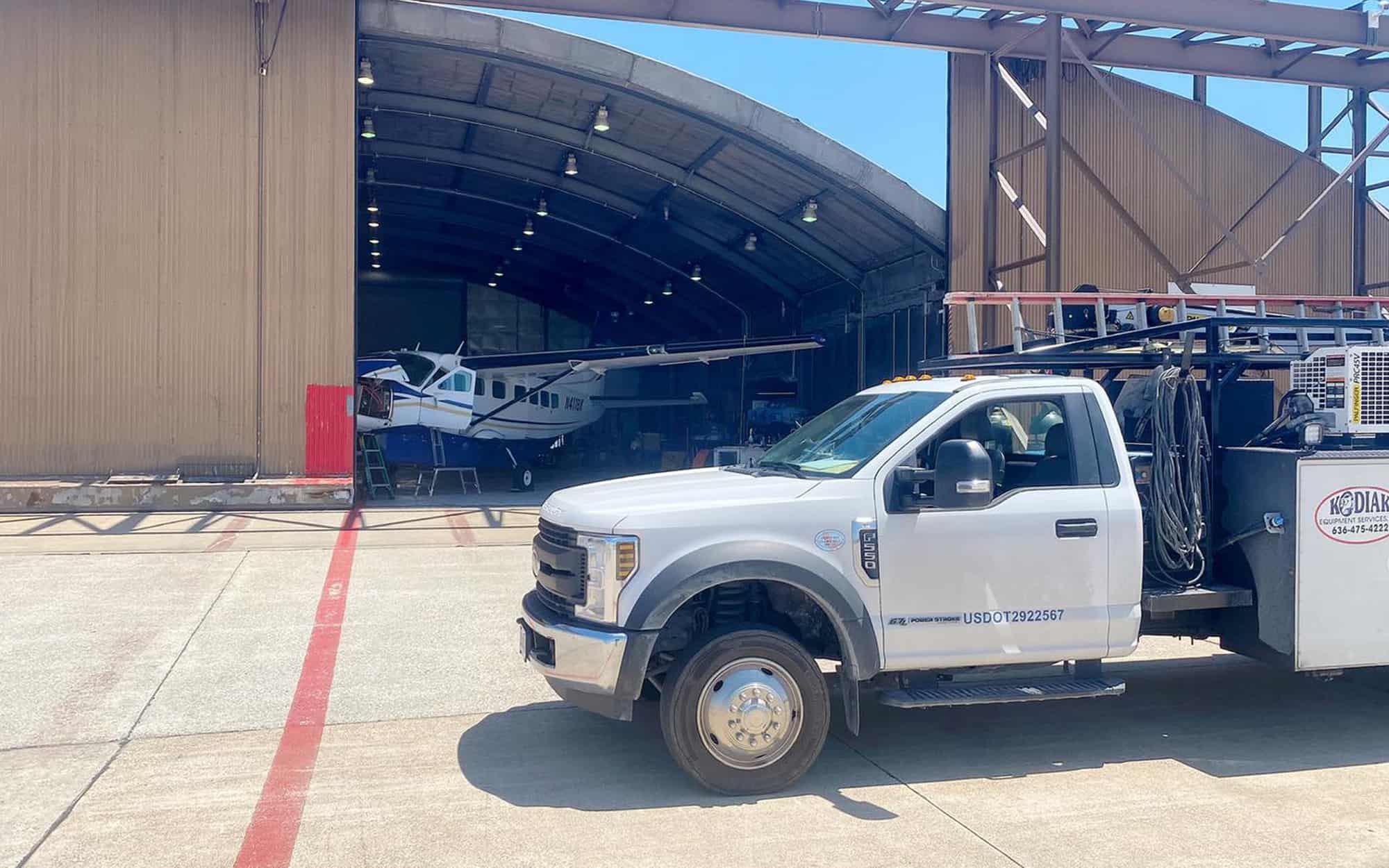 airplane hangar gate install